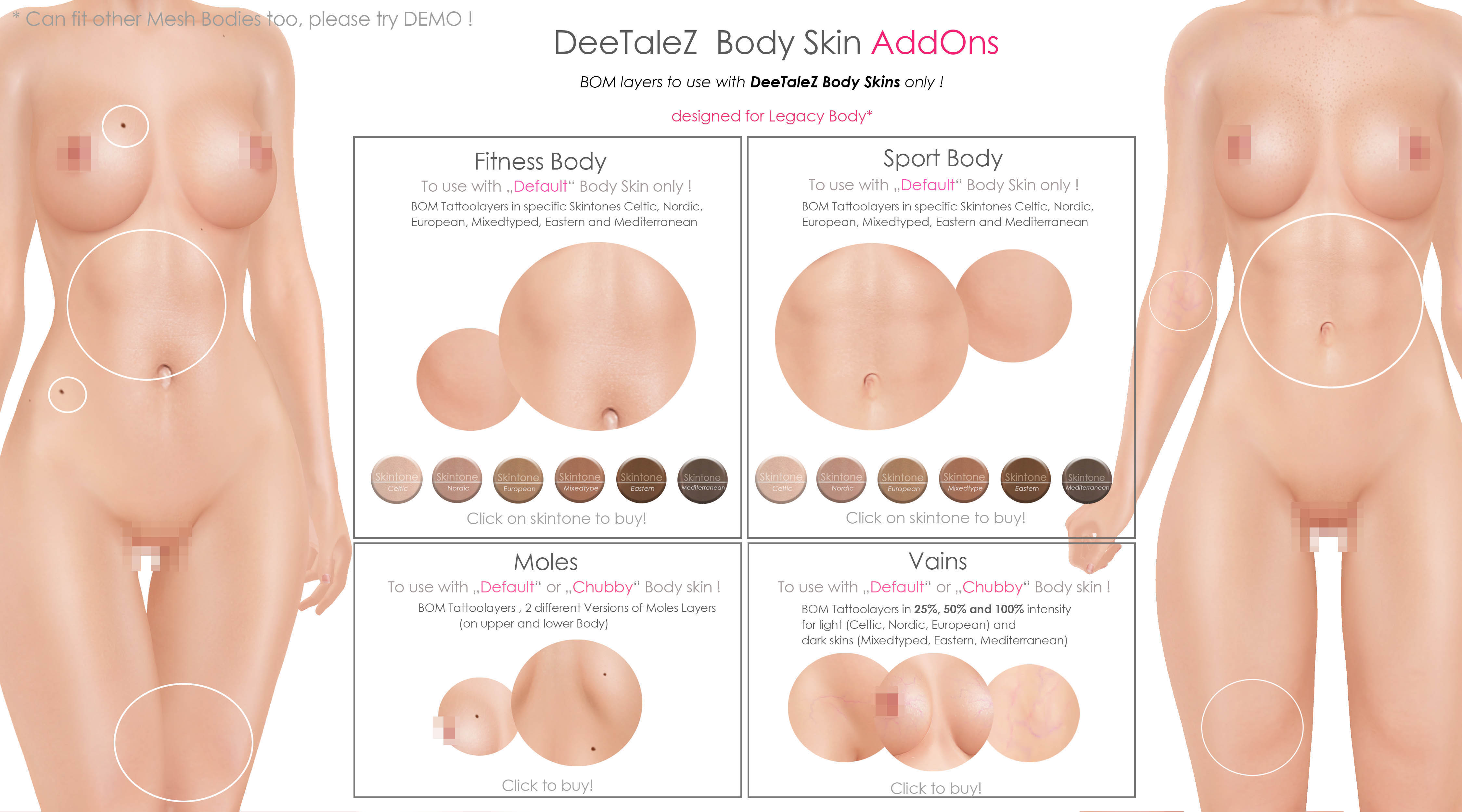 BODY ADDONS VENDOR default skin FIT and SPORT PG